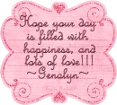 pink note with name Genalyn