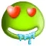 Green Smiley In love
