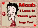 Betty Boop with Thank you hugs Toni