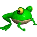 Green cute frog