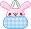 Small bunny at the bag