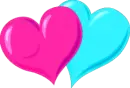 Pink Blue Hearts
