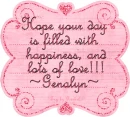 pink note with name Genalyn