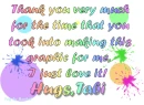 thank you for my graphic with name Tabi