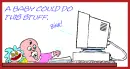 baby playing on the computer