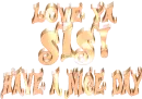 Sis, Have a nice day!