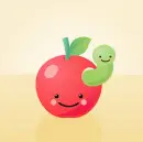 Apple with a worm