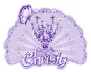 Purple fan with Christy