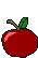 worm eating apple