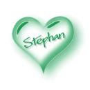 green heart with name Stephan
