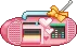 pink tape recorder