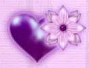 PURPLE HEART WITH FLOWER