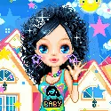 baby girl princess with village background