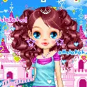 brown hair princess with castle