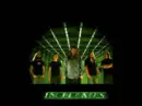 in flames
