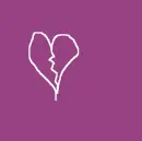purple and white broken heart</3