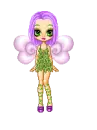 Cute angel in a green leafy dress