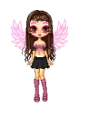 Cute angel in pink n black