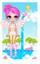 Pink angel with a heavenly waterfall!