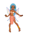 Pretty blue haired fairy in pink