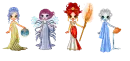 Elemental Goddesses! Earth, Wind, Fire, Water!