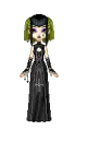 Goth girl in a long dress