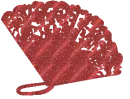 lacy red fan