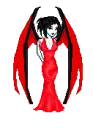 red winged goth doll