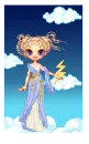 Raincloud Goddess Holding a Lightning Bolt