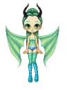 Green n Blue Devil Girl