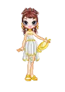 sexy lil muse in a dress with  harp!