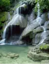 waterfall with stones