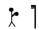 Stickman playing netball