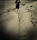 running on beach