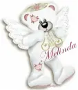 Angel Bear with harp - name Melinda