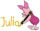 Piglet with Crayon - Name Julia