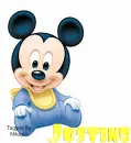 Justine- Mickey Mouse Name Tag