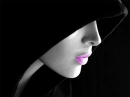 girl with pink lips
