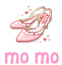 A pink shoes w/ Mo Mo