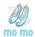A blue shoes w/ Mo Mo