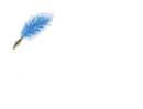 Loida written with blue feather