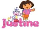Justine with Dora and Boots