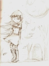 Manga girl in the night