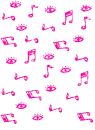 pink notes and eyes