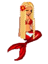 red mermaid doll
