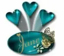 Jane teal name plate