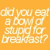 Did you eat a bowl of stupid for breakfast?
