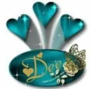 Dee Teal 3d  Heart name plate
