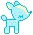 kawaii reindeer blue