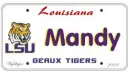 LSU License Plate - Mandy